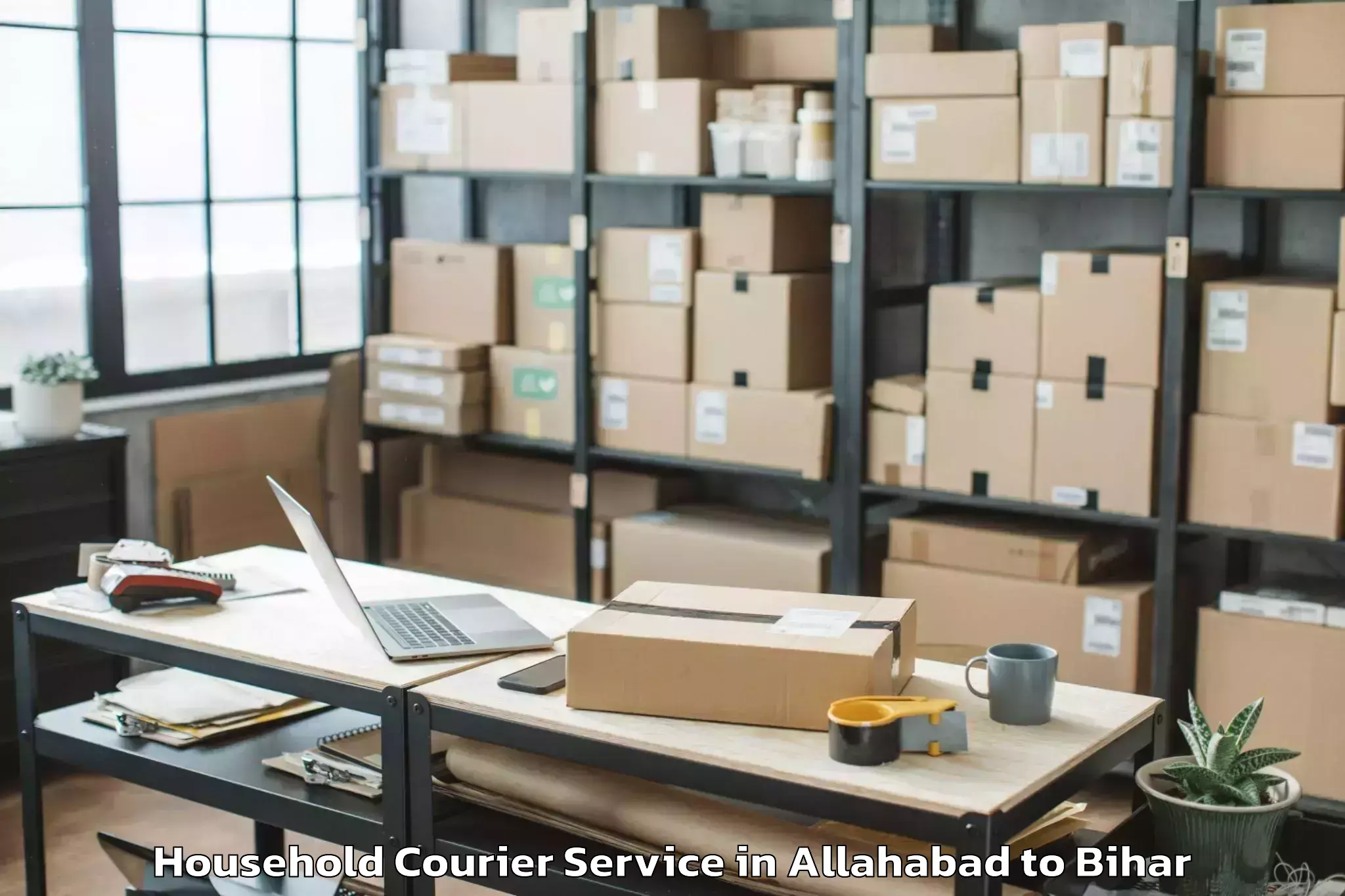 Book Allahabad to Lauria Nandangarh Household Courier Online